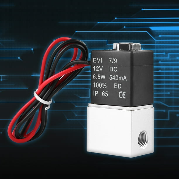 AOMAG 1//8 2 Way Normally Closed Pneumatic Aluminum Electric Solenoid Air Valve 12V DC
